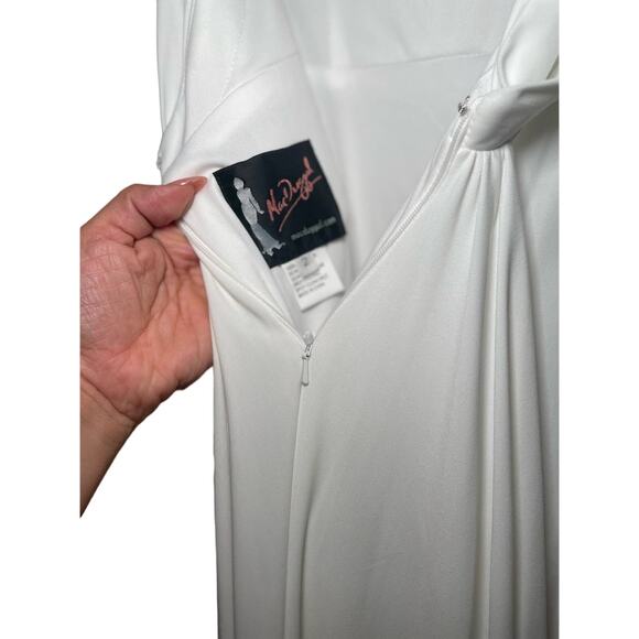 Mac Duggal Cowl Back Surplice ivory gown size 2 - Picture 10 of 10